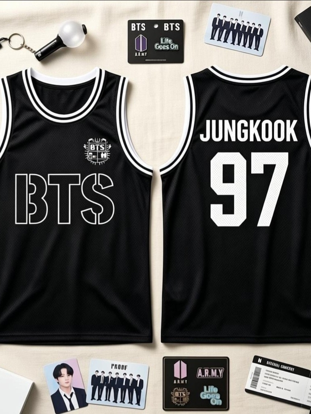 💜 BTS Jungkook 97 Black Jersey Tank Top 💜